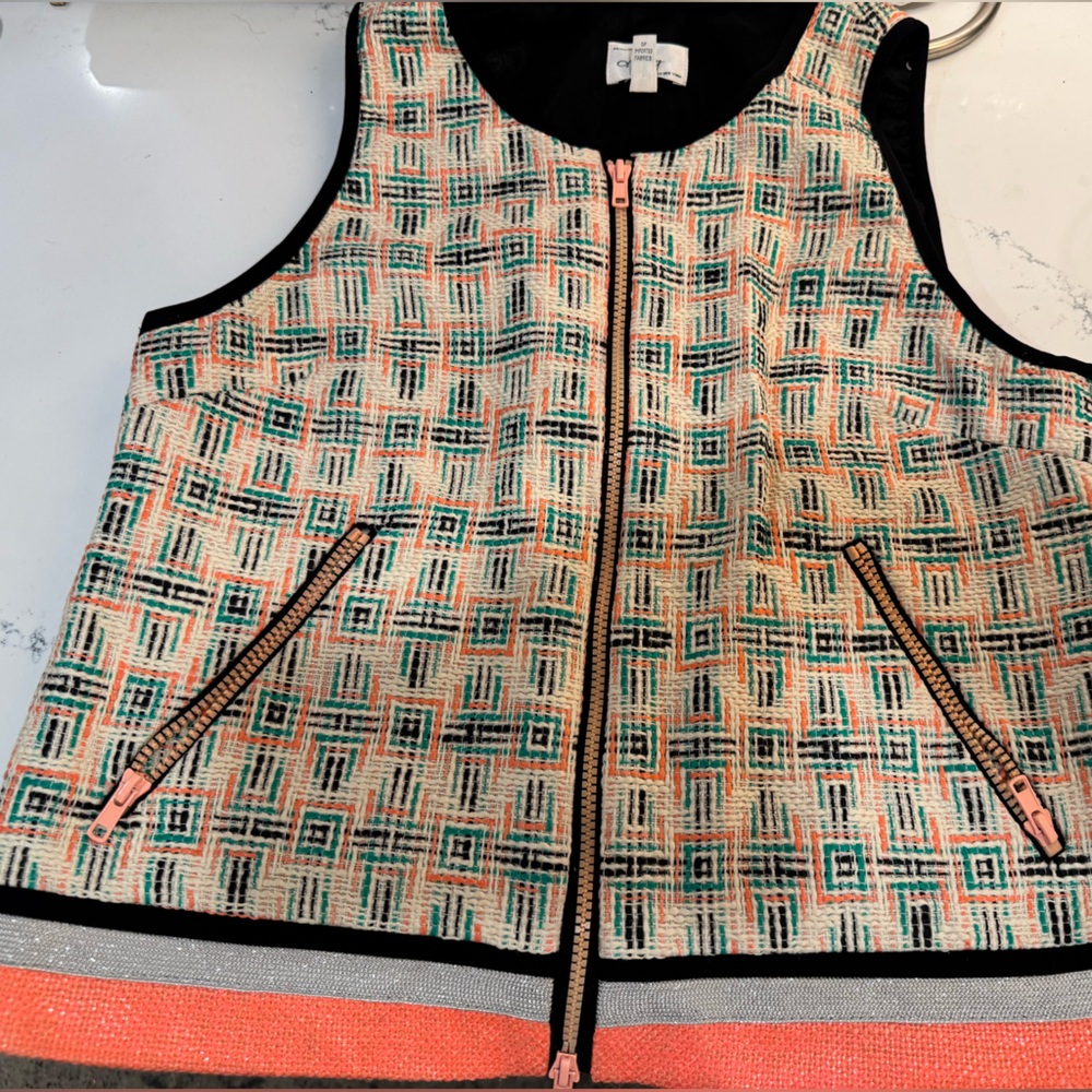 Original Milly New York multi colored vest with black interior- Size 10